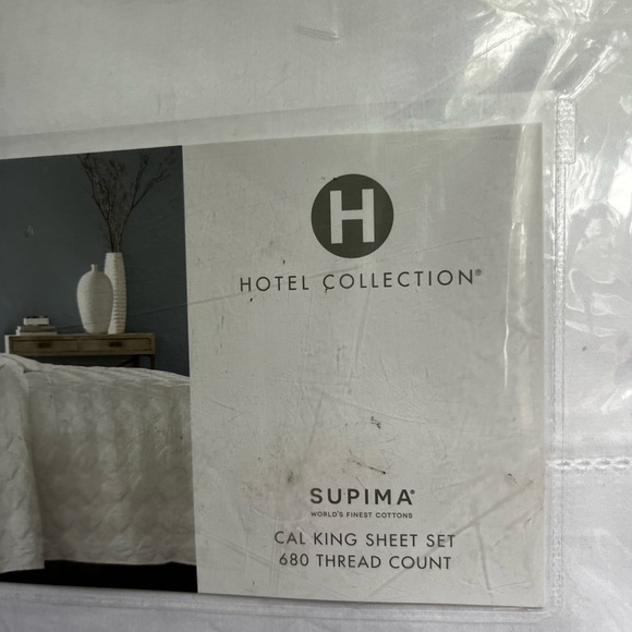 Hotel Collection California King Supima White Sheet Set NIP - Picture 2 of 2